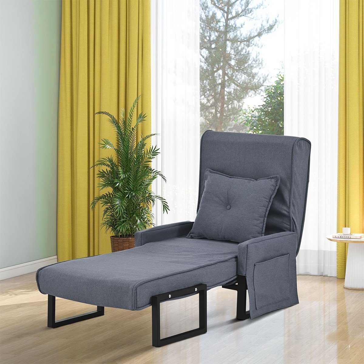 XDeer Relaxsessel 3 in 1 Schlafsofa Schlafsessel Indoor-Liegen mit Kissen, klappbarer Sofasessel Umwandelbare Chaiselongue Gepolsterter