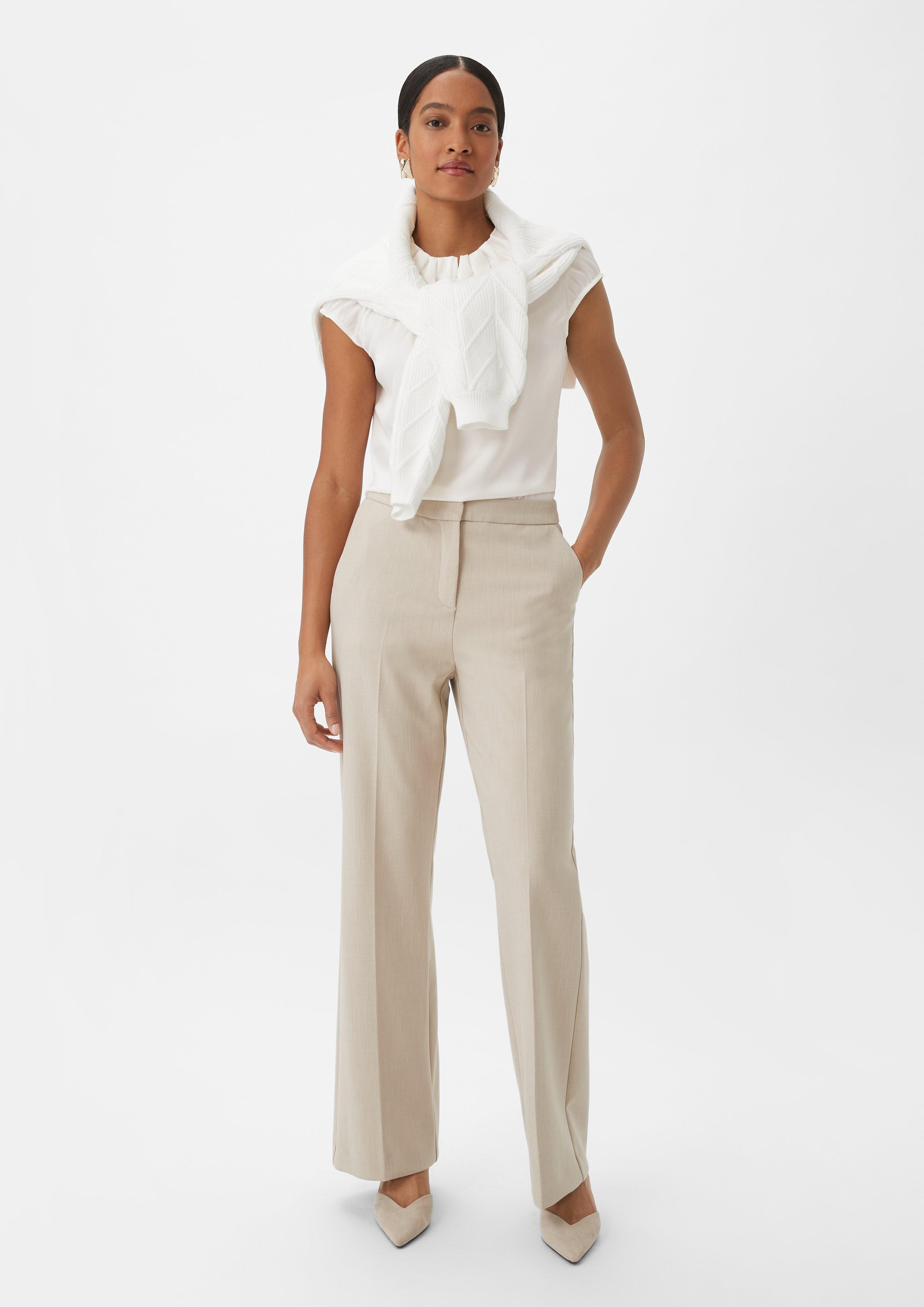 Satinbluse mit Raffung - creme