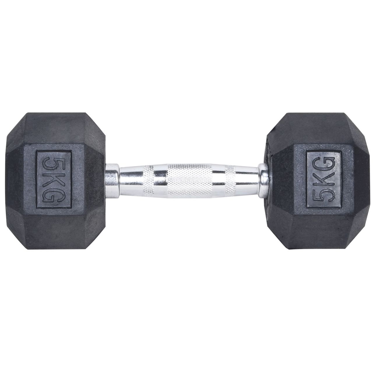 L.A. Sports Body Coach Hexagon Kurzhantel 5 kg  gummierte sechs-eckige Gewichte aus Gusseisen