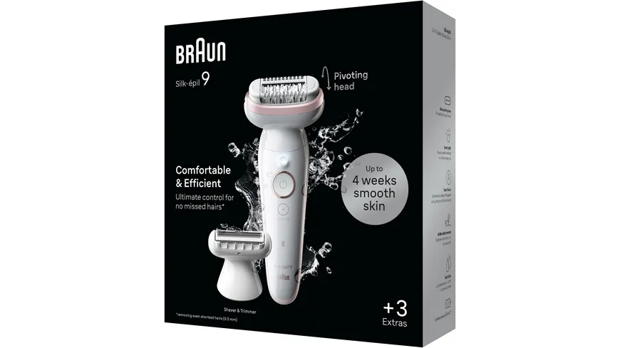 BRAUN Epilierer Silk-épil 9, 9-030 Weiß / Flamingorosa