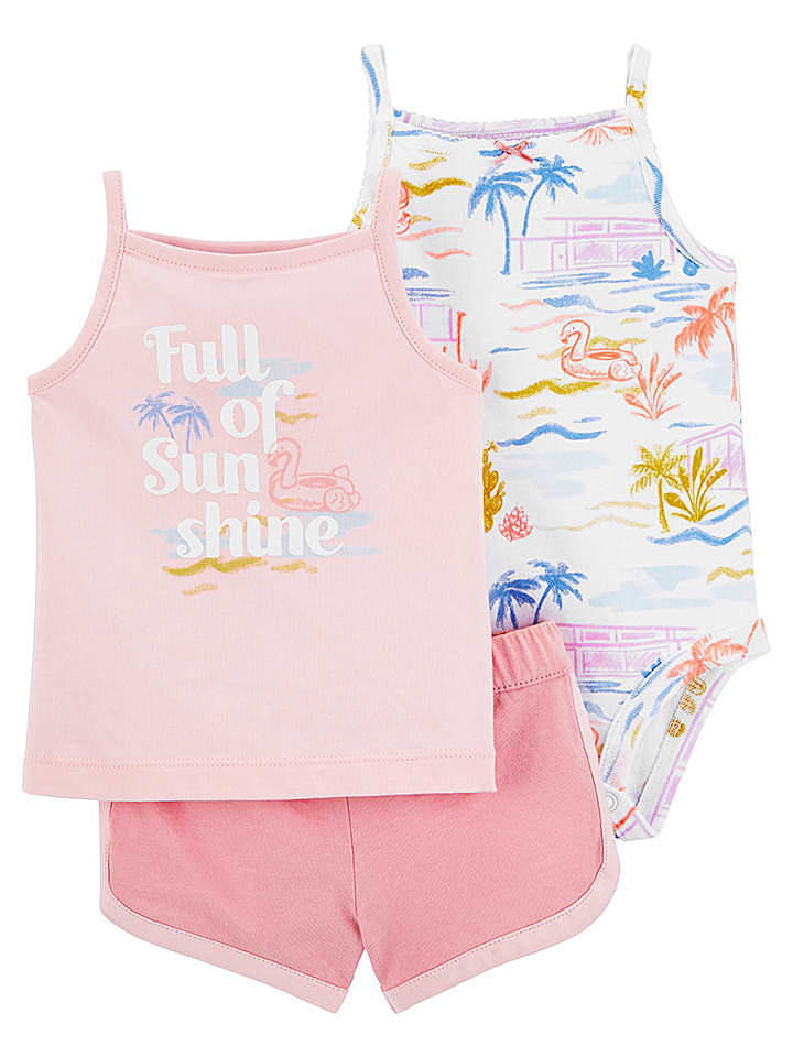 carter's 3tlg. Outfit in Rosa/ Weiß günstig kaufen 62