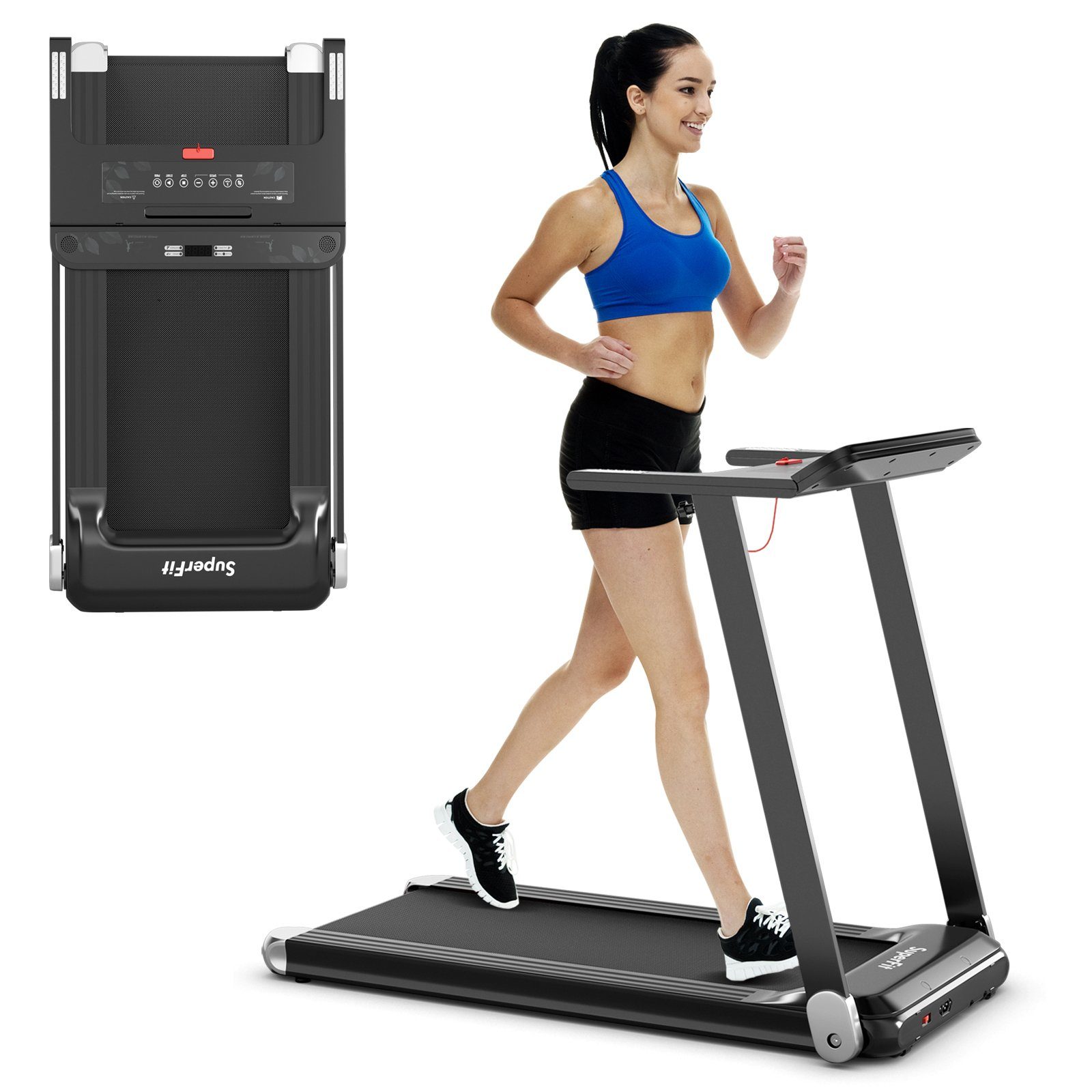 COSTWAY Laufband Fittnessgerät, 12 km/h mit 12 Programme, per App