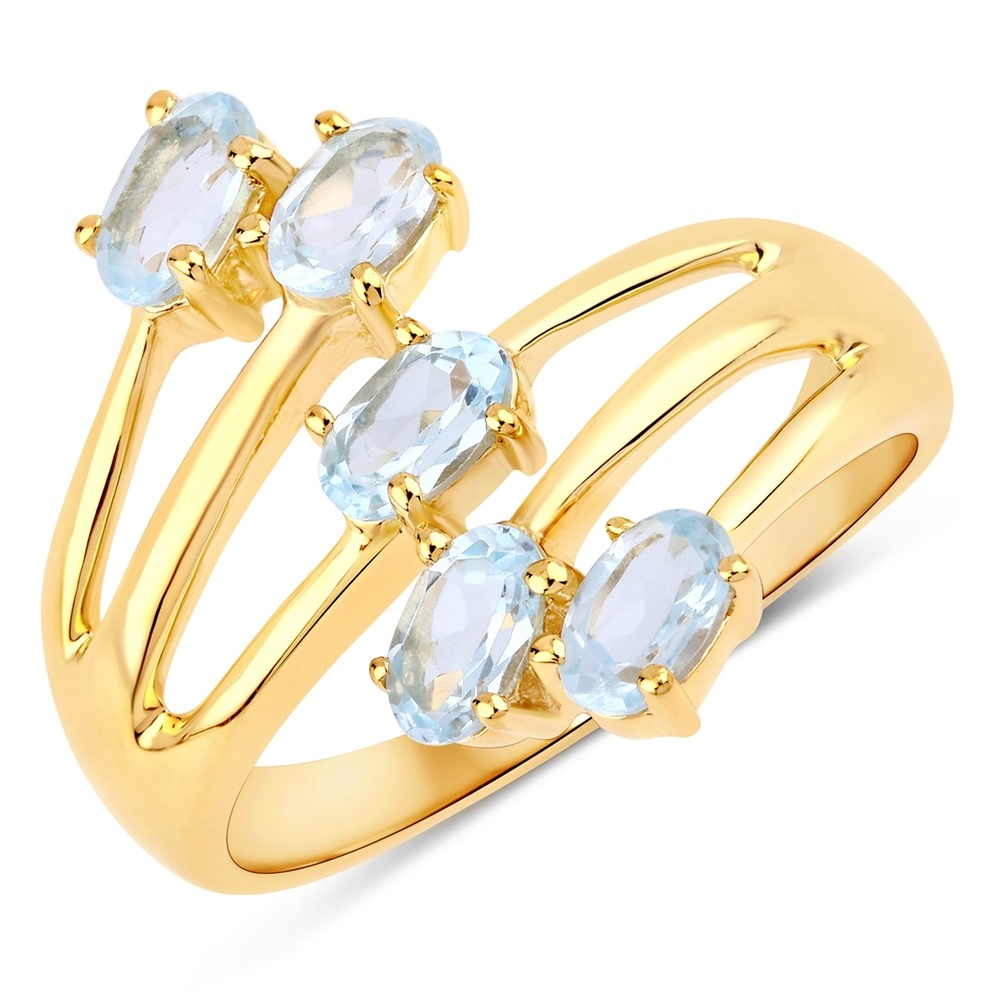 Rafaela Donata Bague Argent sterling Topaz bleu en Or jaune Bague