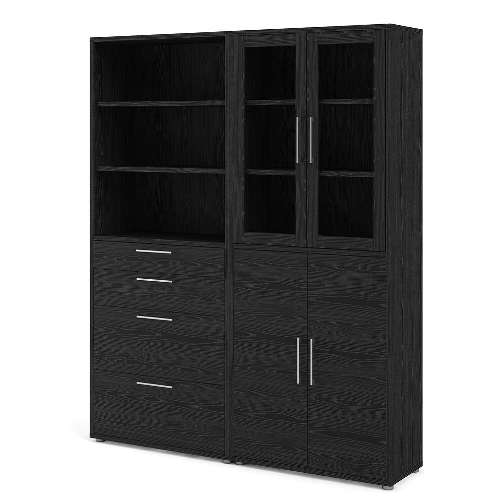 ebuy24 Aktenregal Prisme Büroregal 2 Ablagen, 4 Schubladen, 2 Glastü