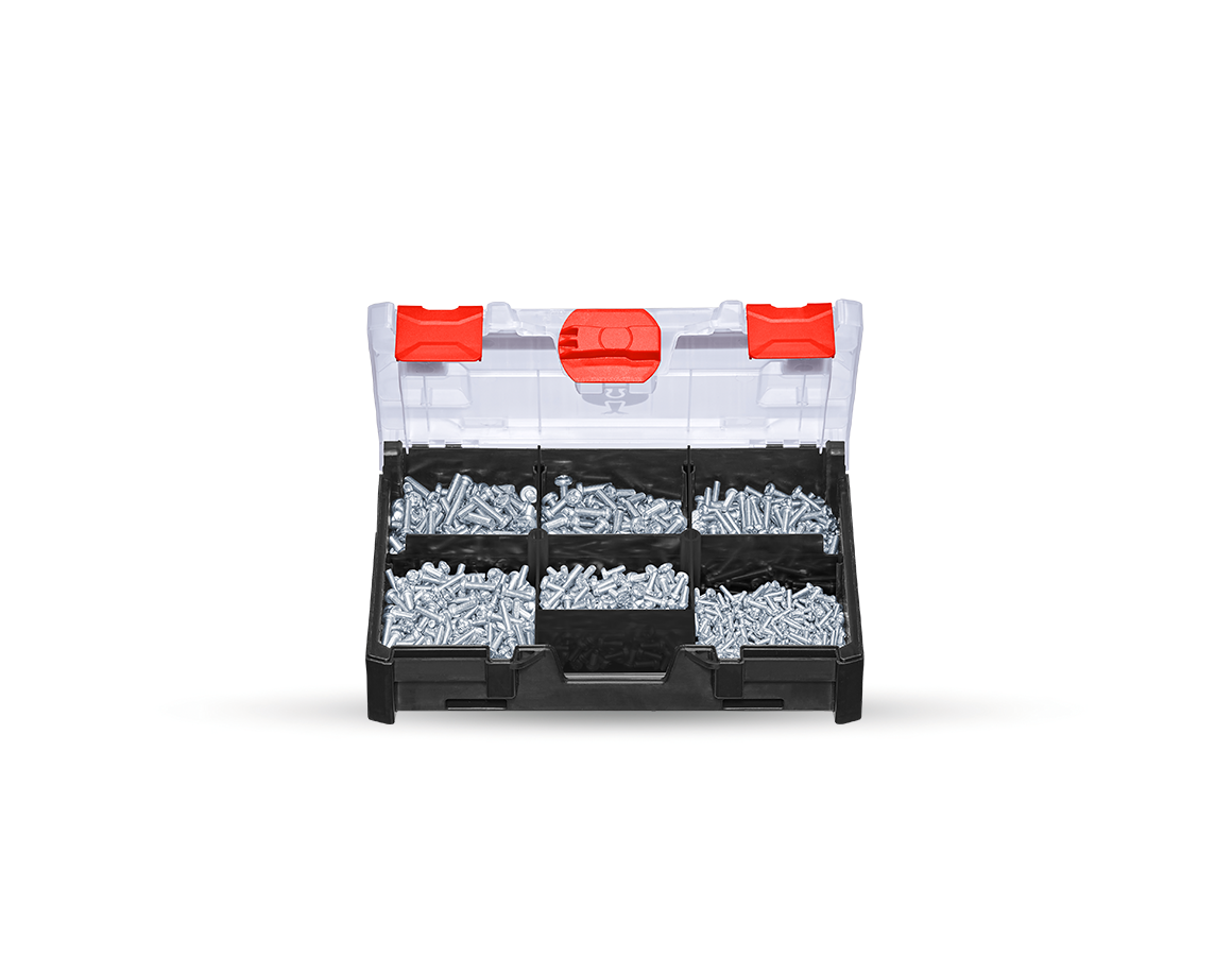 Linsenschrauben-Sort. DIN 7985 in STRAUSSbox mini