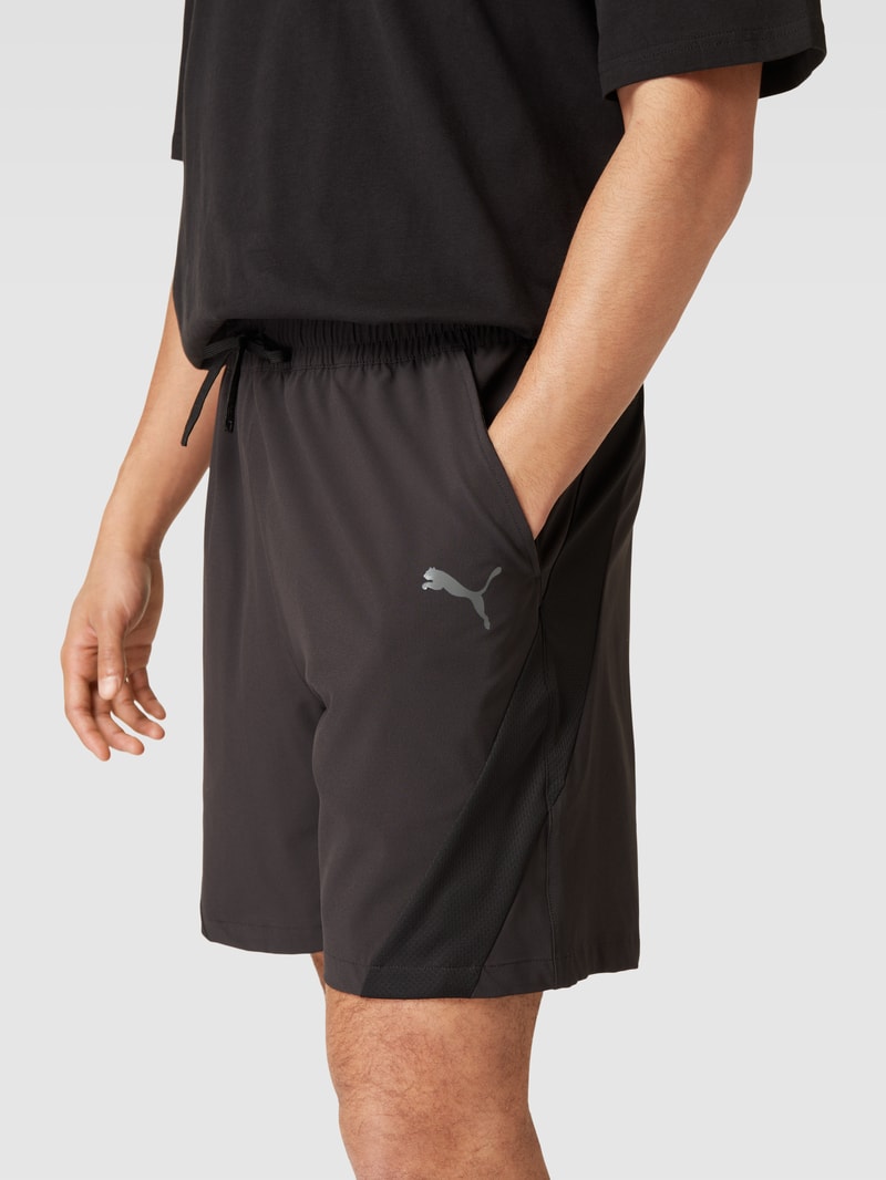 Shorts mit Label-Print Modell 'Woven' in schwarz