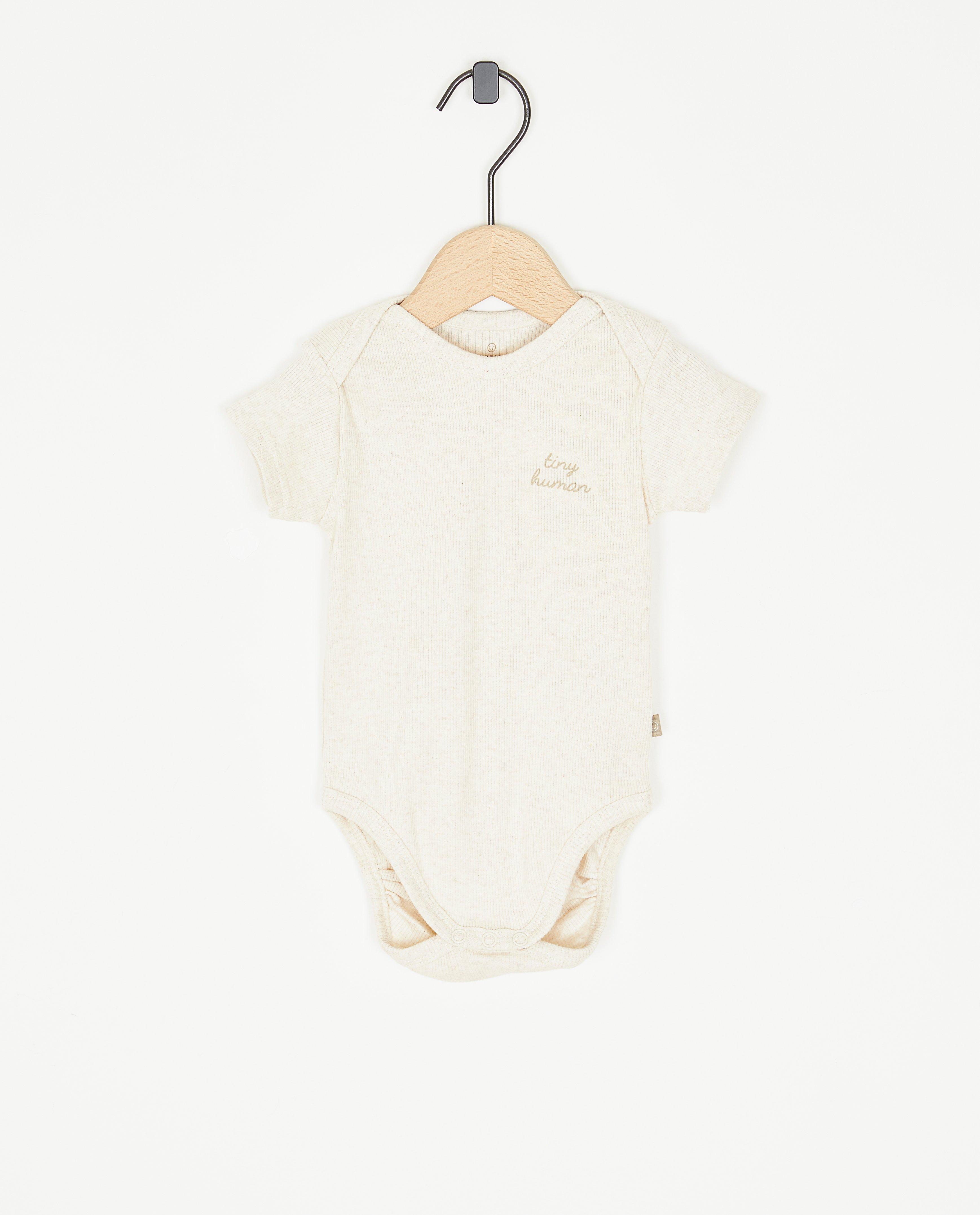 Cuddles and Smiles Romper med kuvertkrage ljusbeige