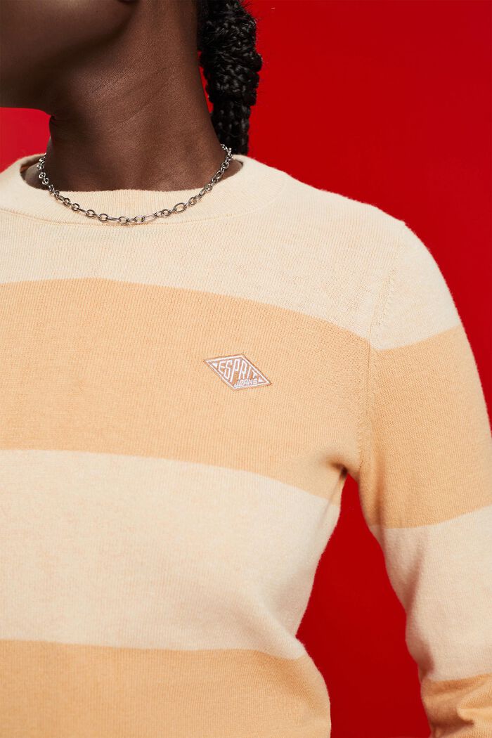 Gestreifter Baumwollpullover mit Kaschmir