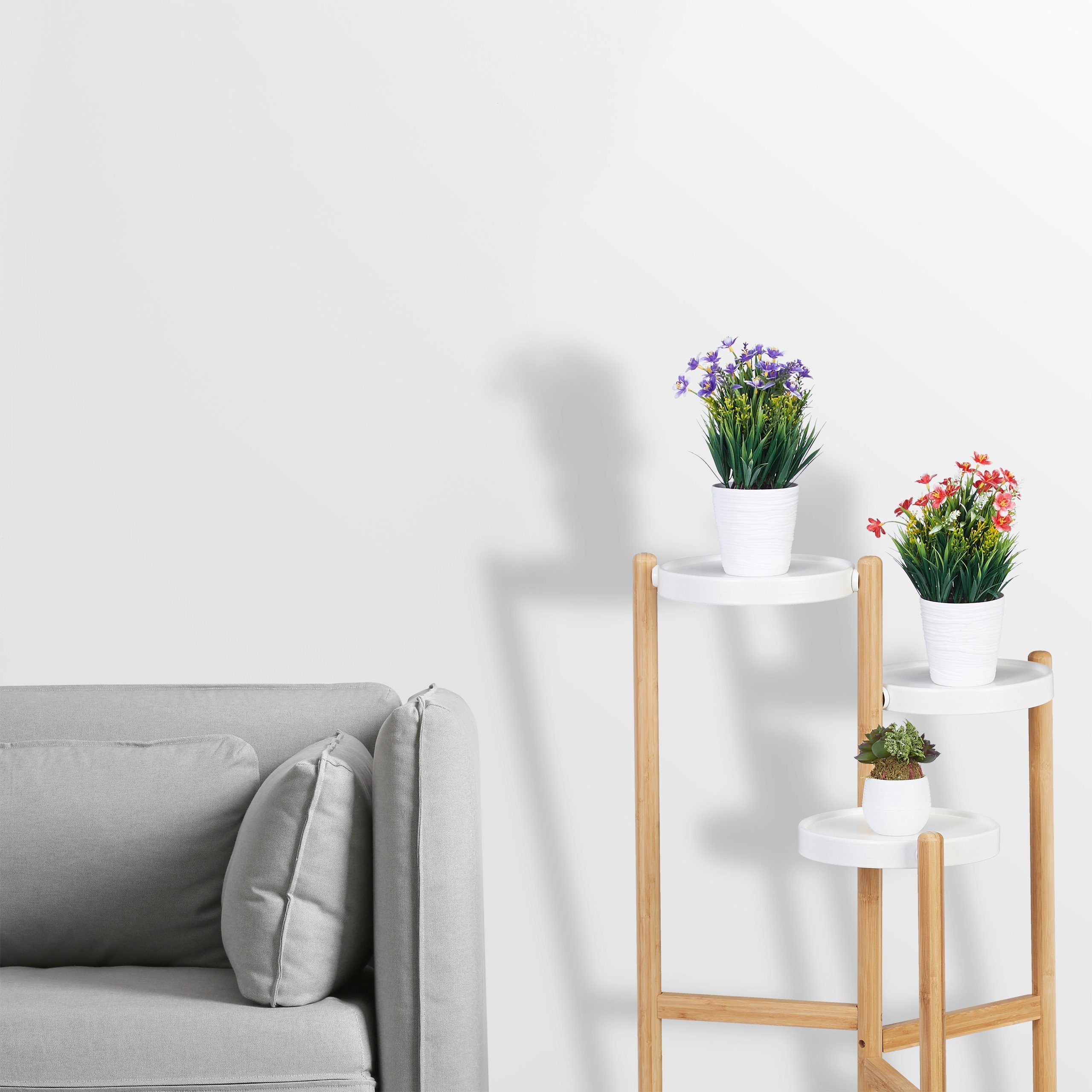 relaxdays Pflanzentreppe Blumentreppe 3-stufig