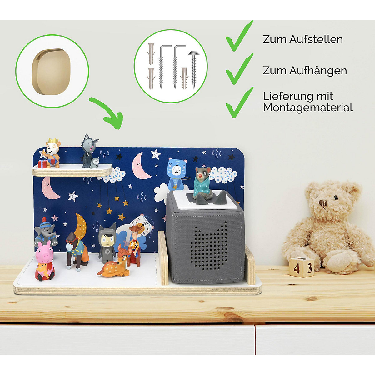 Regal für Musikbox Bedtime story, klein - geeignet für Toniebox