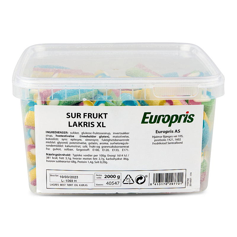 KnallGodt Sur frukt lakris 2 kg