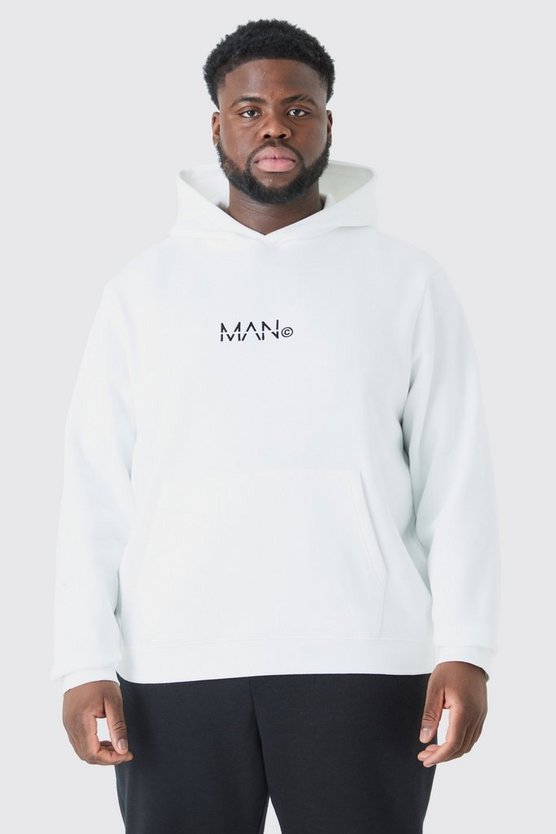 Plus Man-Dash Hoodie in Weiß