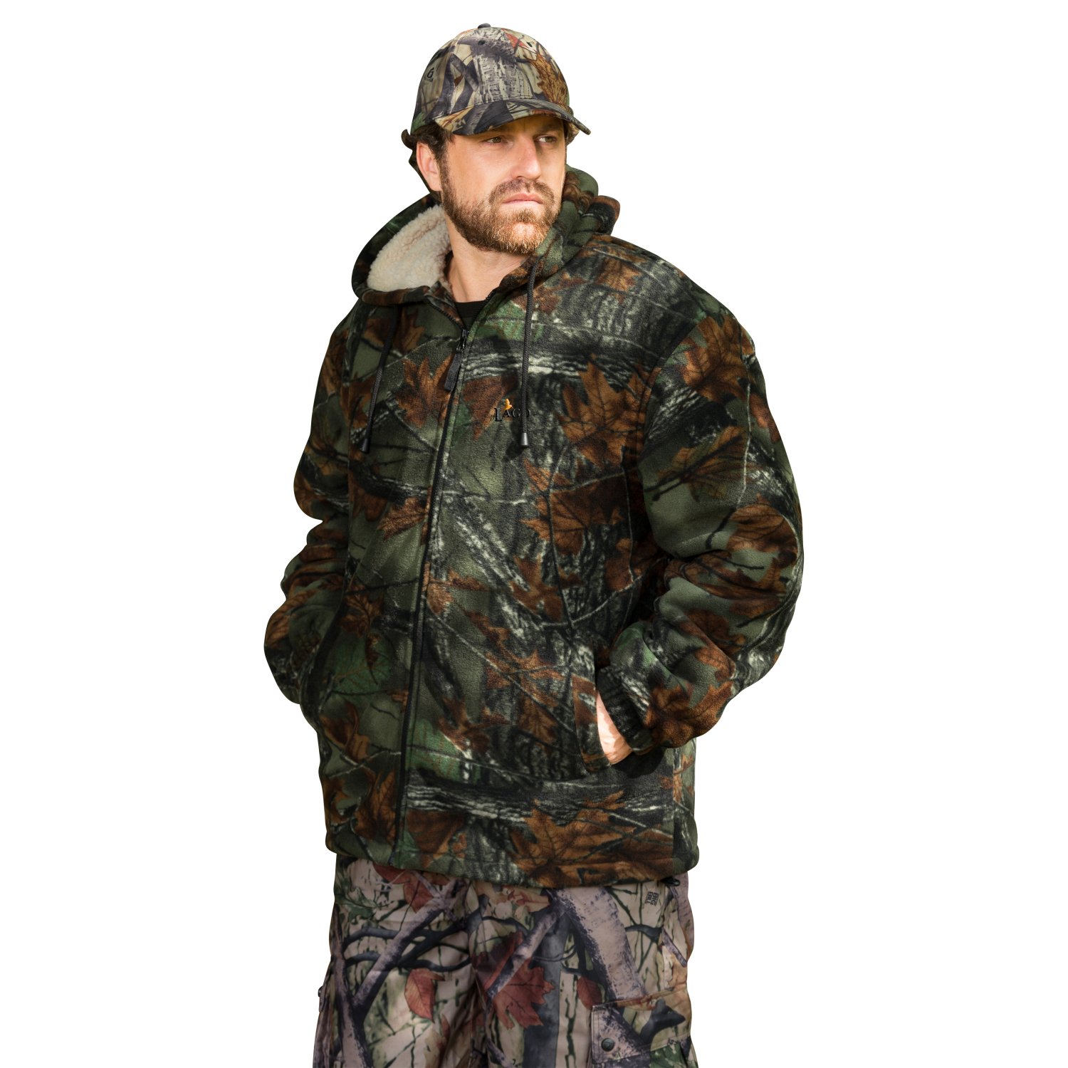 il Lago Basic Herren Thermo Fleecejacke (camouflage)