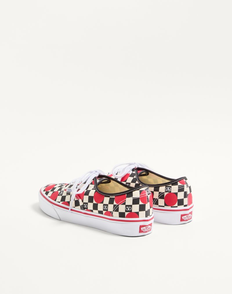 Valentino Garavani og Vans Low-Top Sneaker i stof med V-logo skakbrætprint og polkaprikker