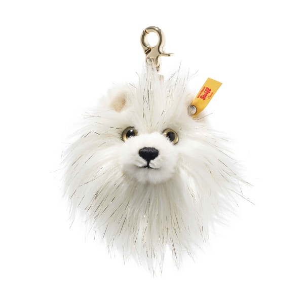 Anhänger PomPom, 10 cm, weiß