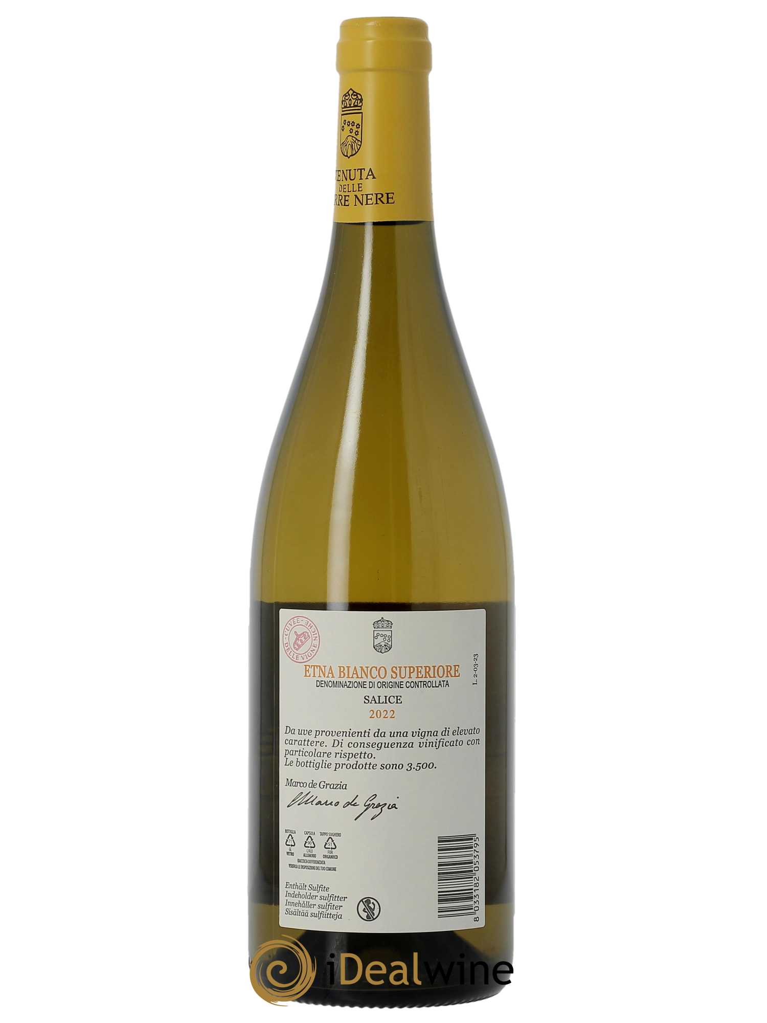 Etna Bianco Superiore DOC Tenuta delle Terre Nere Salice  2022 - Lot de 1 Bouteille