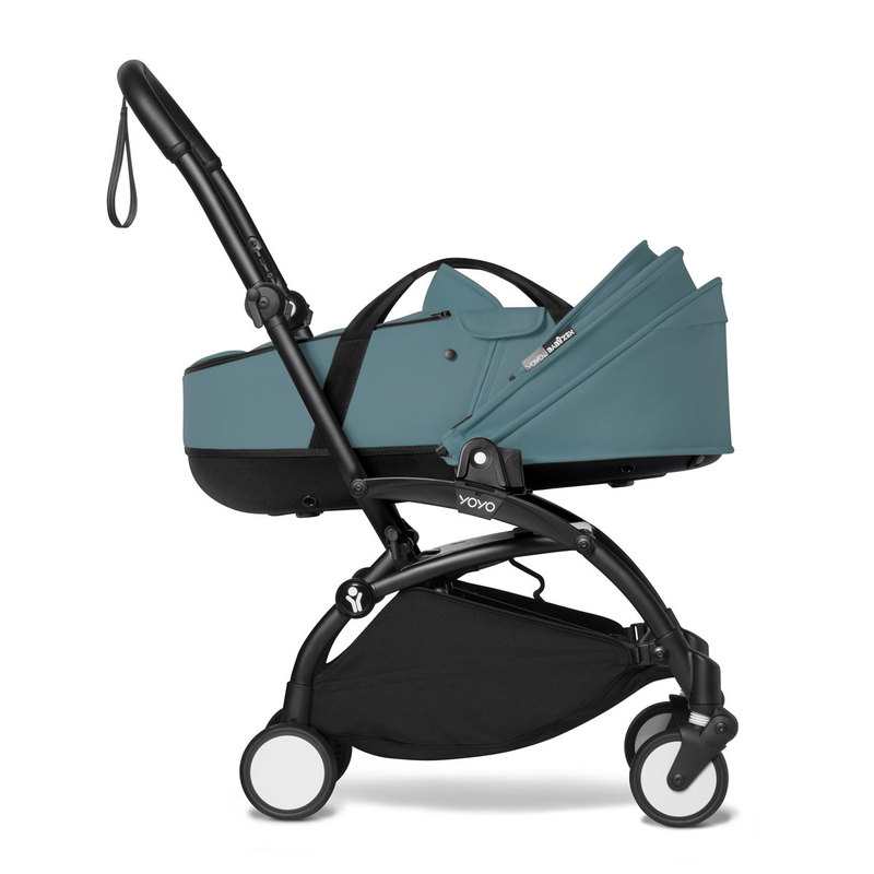 Poussette Yoyo2 4 roues châssis noir nacelle aqua Babyzen