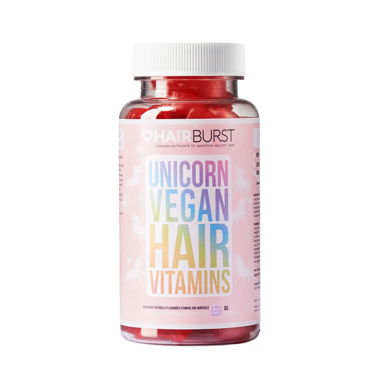 Vitamíny na vlasy UNICORN VEGAN HAIR VITAMINS - 30-dňová zásoba - doplnok výživy pre nechty a vlasy