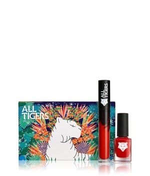 All Tigers Natural & Vegan Wild in Red Liquid Lipstick + Nagellack Gesicht Make-up Set-1 Stk