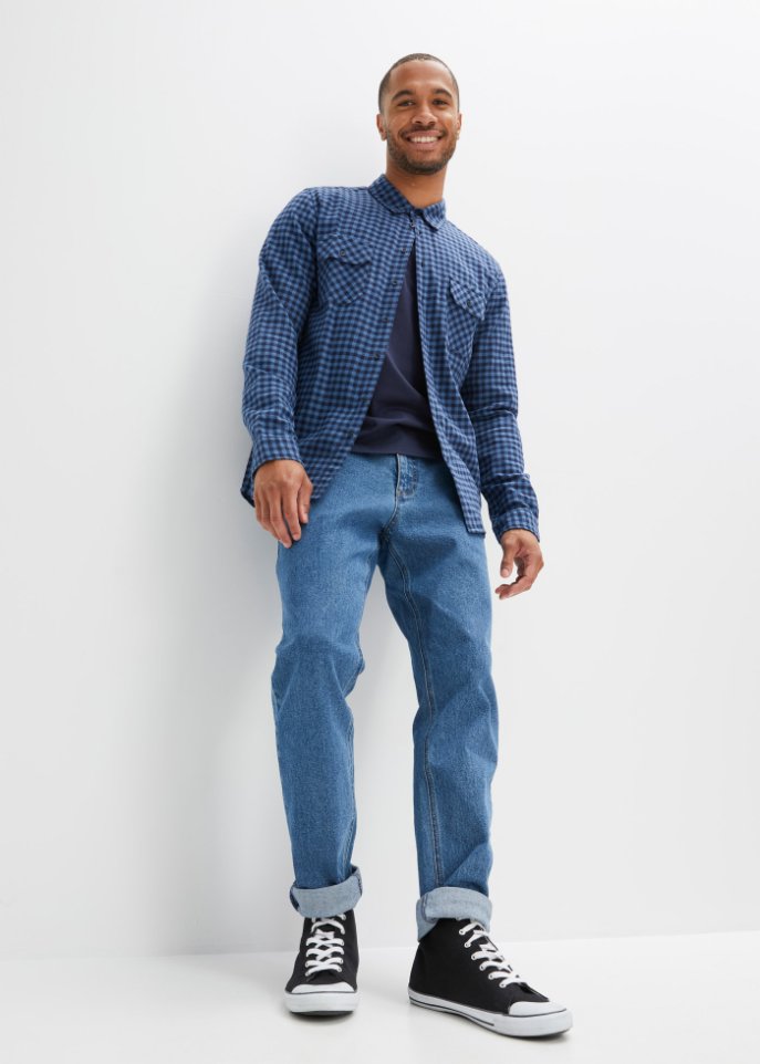 Flanell-Langarmhemd, Slim Fit