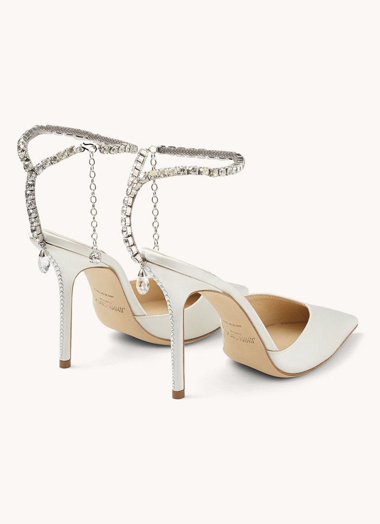 Jimmy Choo SAEDA 100 SATIN W/ CRYSTA IVOR