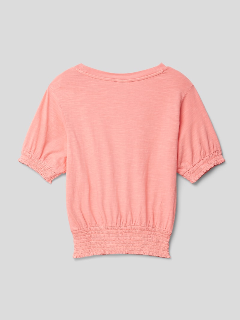T-Shirt mit elastischen Abschlüssen in lachs