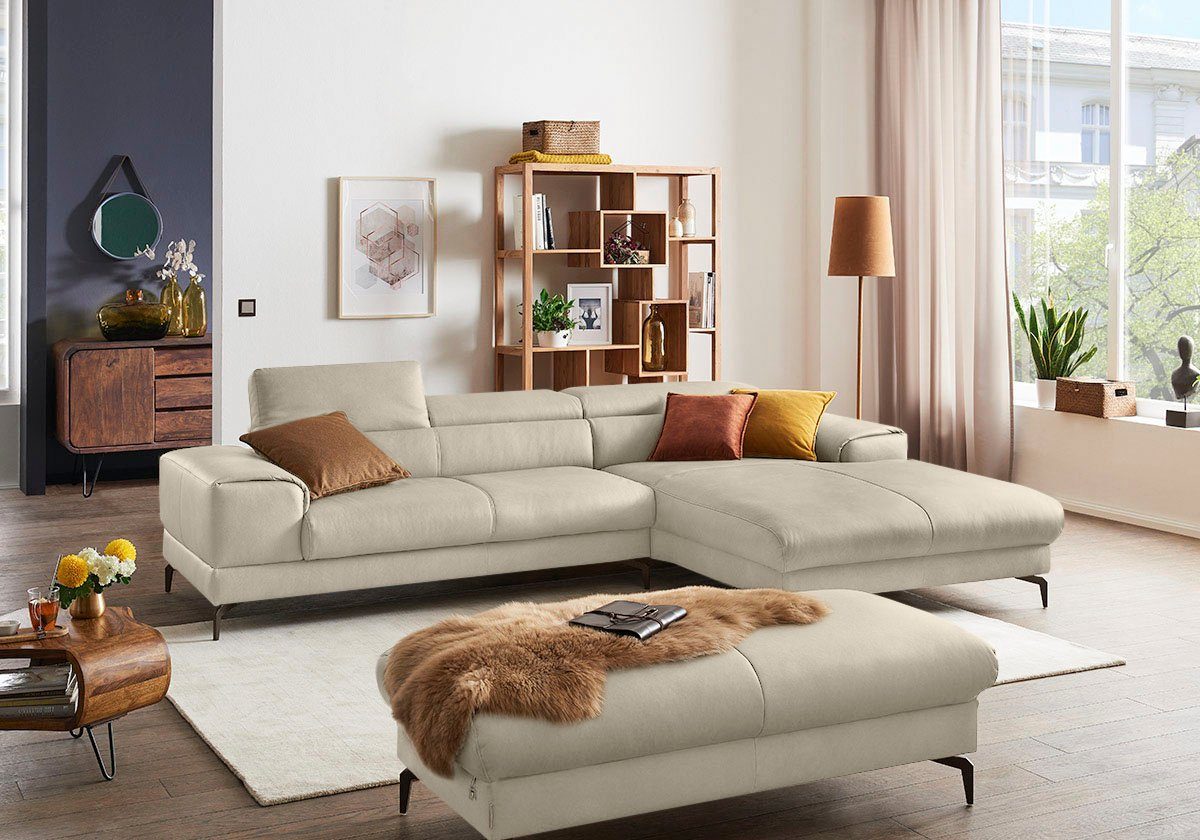 W.SCHILLIG Ecksofa piedroo, Kopfteilverstellung, wahlweise mit Sitztiefenverstellung, Breite 303cm