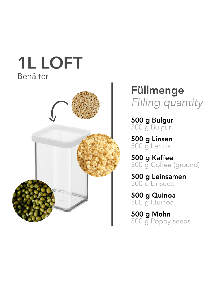 Rotho Set Vorratsdosen1 l LOFT in Weiß günstig kaufen onesize