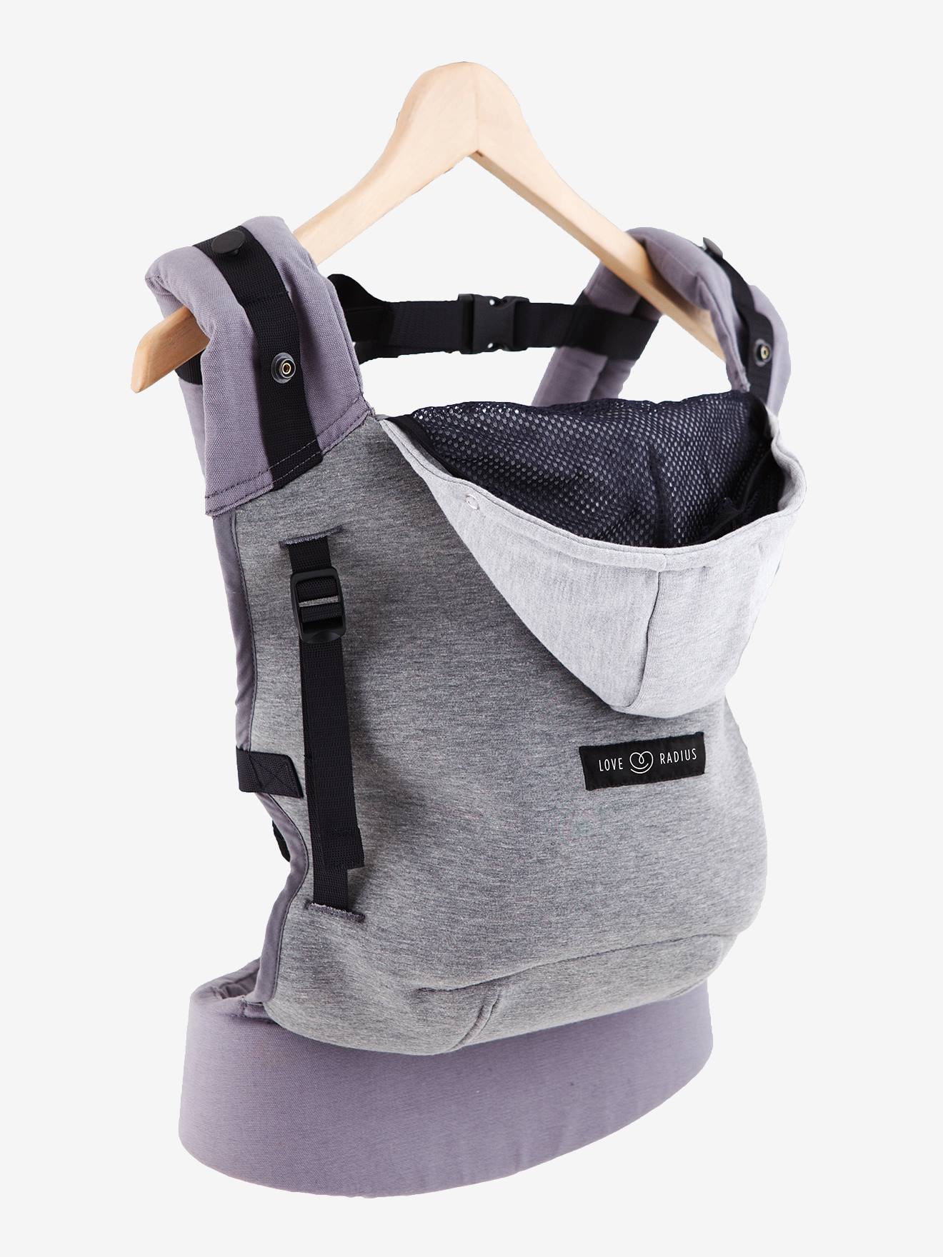 Pack HoodieCarrier + cale-tête et réhausseur LOVE RADIUS gris flanelle