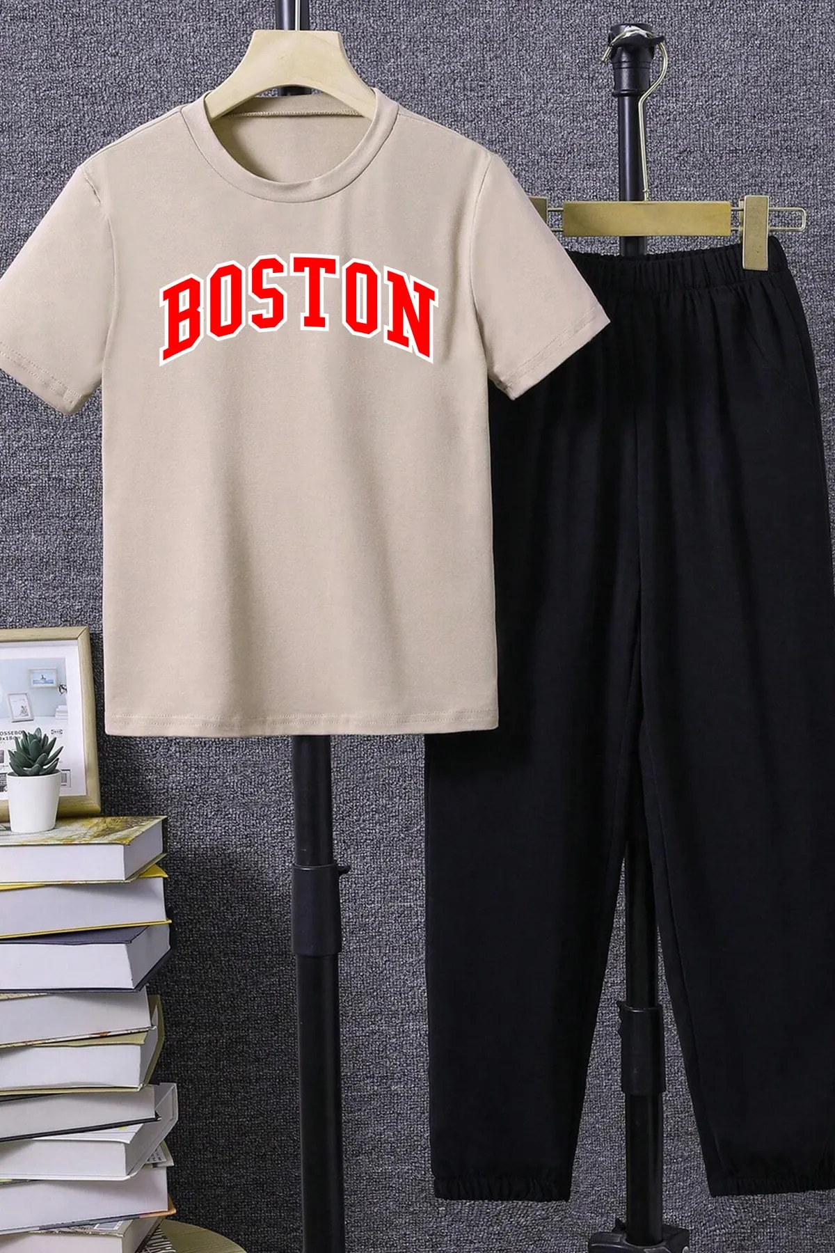 uyguntarz  Kids Boston Bottom – Top-Trainingsanzug-Set