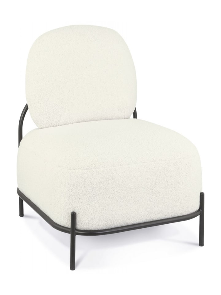 KADIMA DESIGN Lounge Sessel Beige mit Schwarzen Metallbeinen günstig kaufen onesize