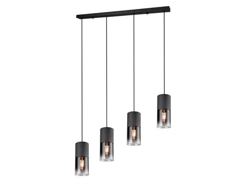 meineWunschleuchte LED Pendelleuchte, LED wechselbar, Warmweiß, Rauchglas Balken-leuchte mehrflammig für über-n Esstisch & Kochinsel
