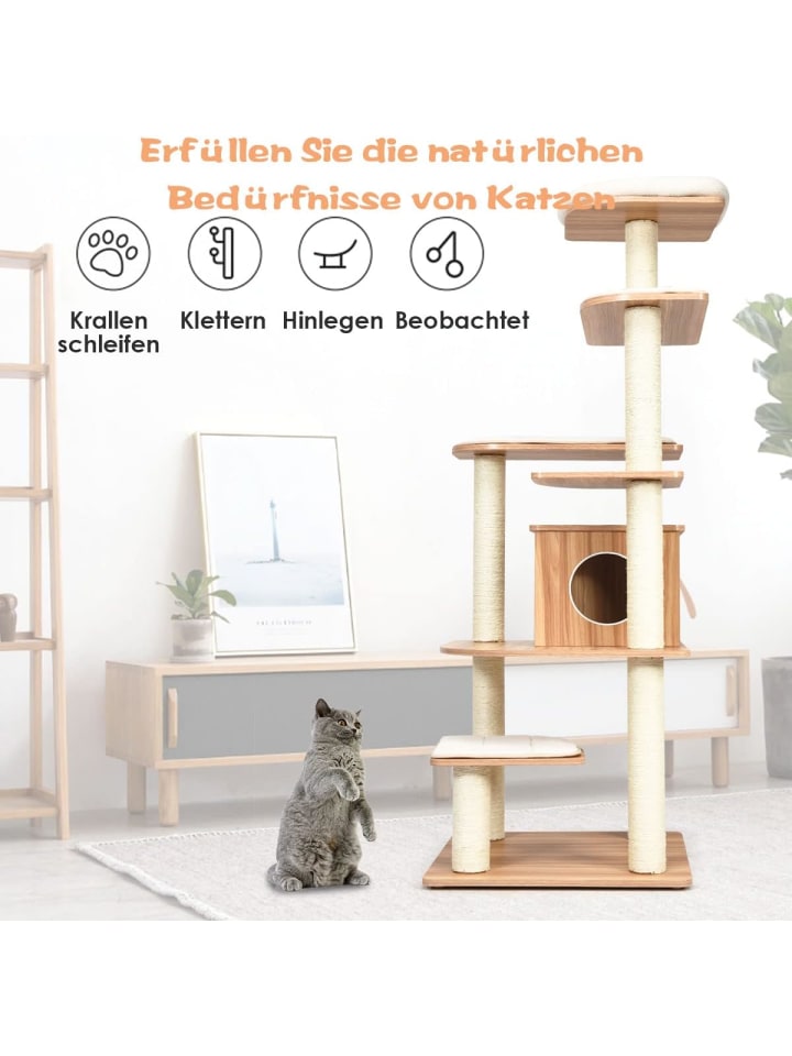COSTWAY 175cm Kratzbaum in Beige günstig kaufen 175 cm
