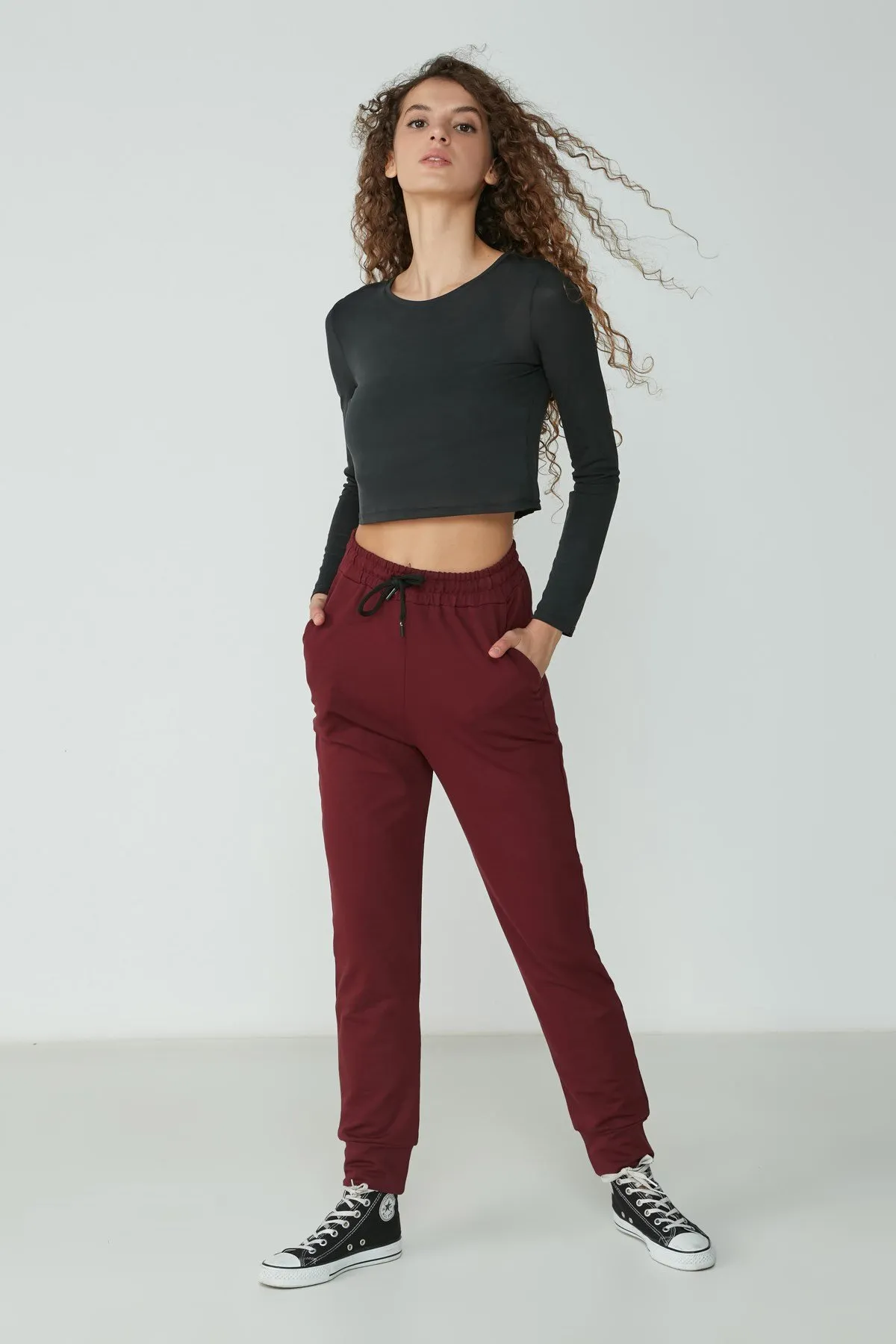 C&City  Jogger Cuff Sport-Jogginghose 735 Weinrot