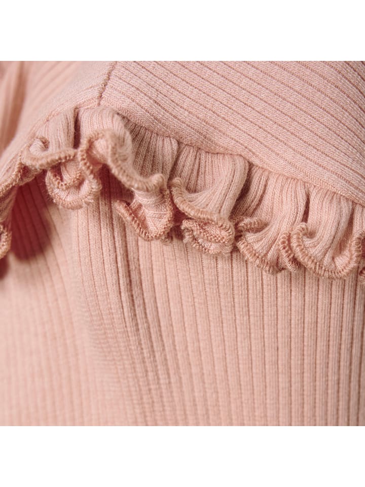 Minymo Longsleeve MIT-Shirt LS Rib 6174  Langarmshirt mit Rüschen in Rosa günstig kaufen