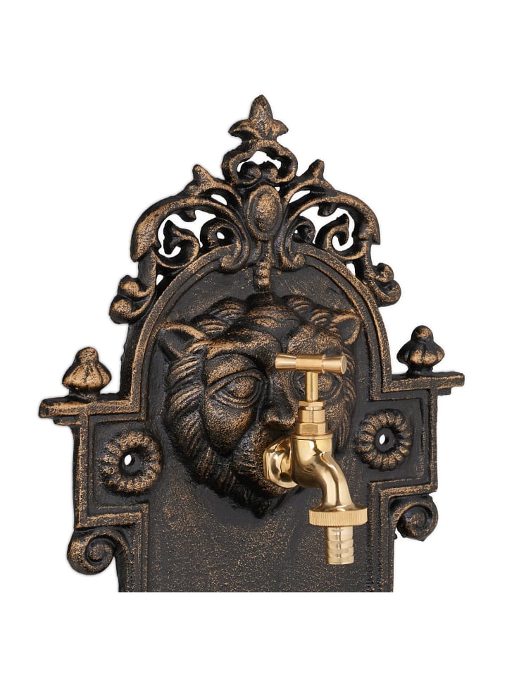 relaxdays Wandbrunnen in Bronze - (B)35 x (H)61 x (T)18 cm günstig kaufen onesize