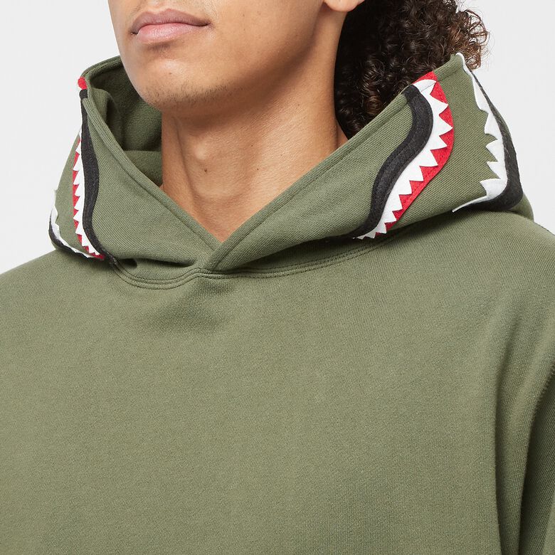 A Bathing Ape Shark Pullover Hoodie olive drab