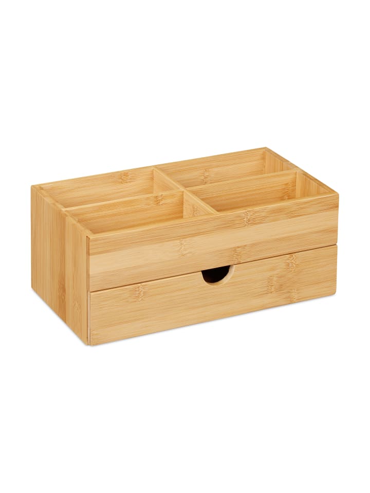 relaxdays Kosmetik Organizer 4 Fächer in Natur günstig kaufen onesize