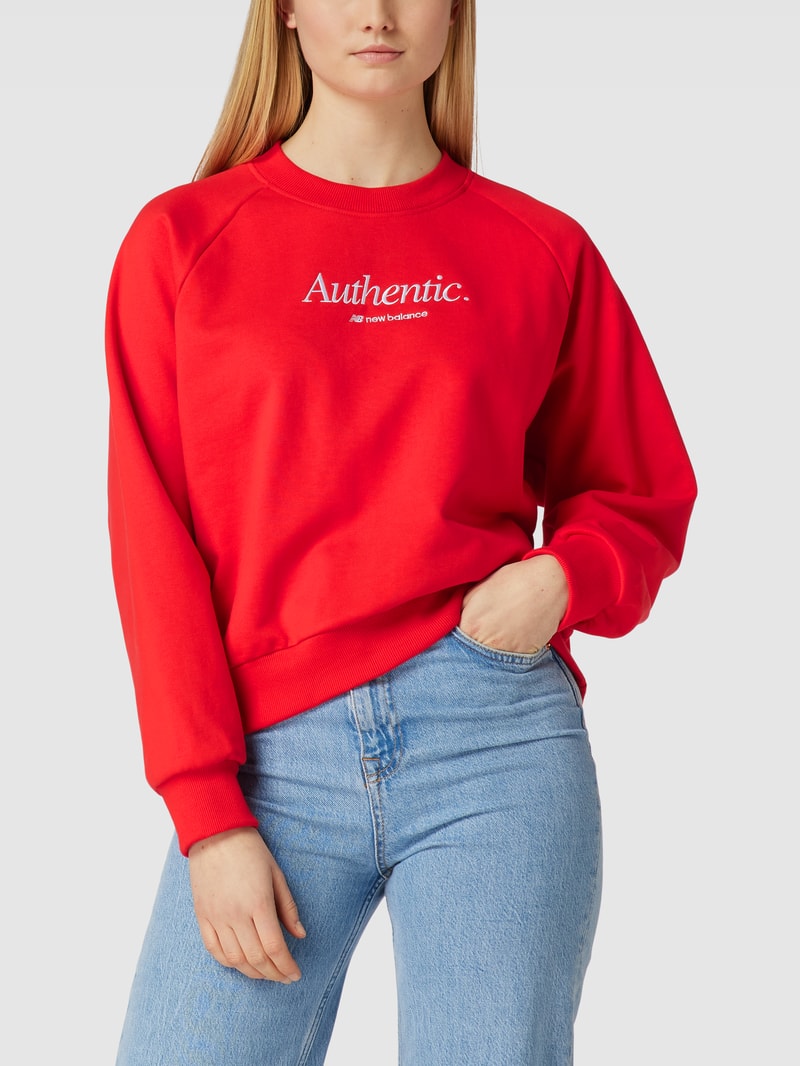 Sweatshirt mit Statement-Stitching Modell 'Athletics Icono' in rot