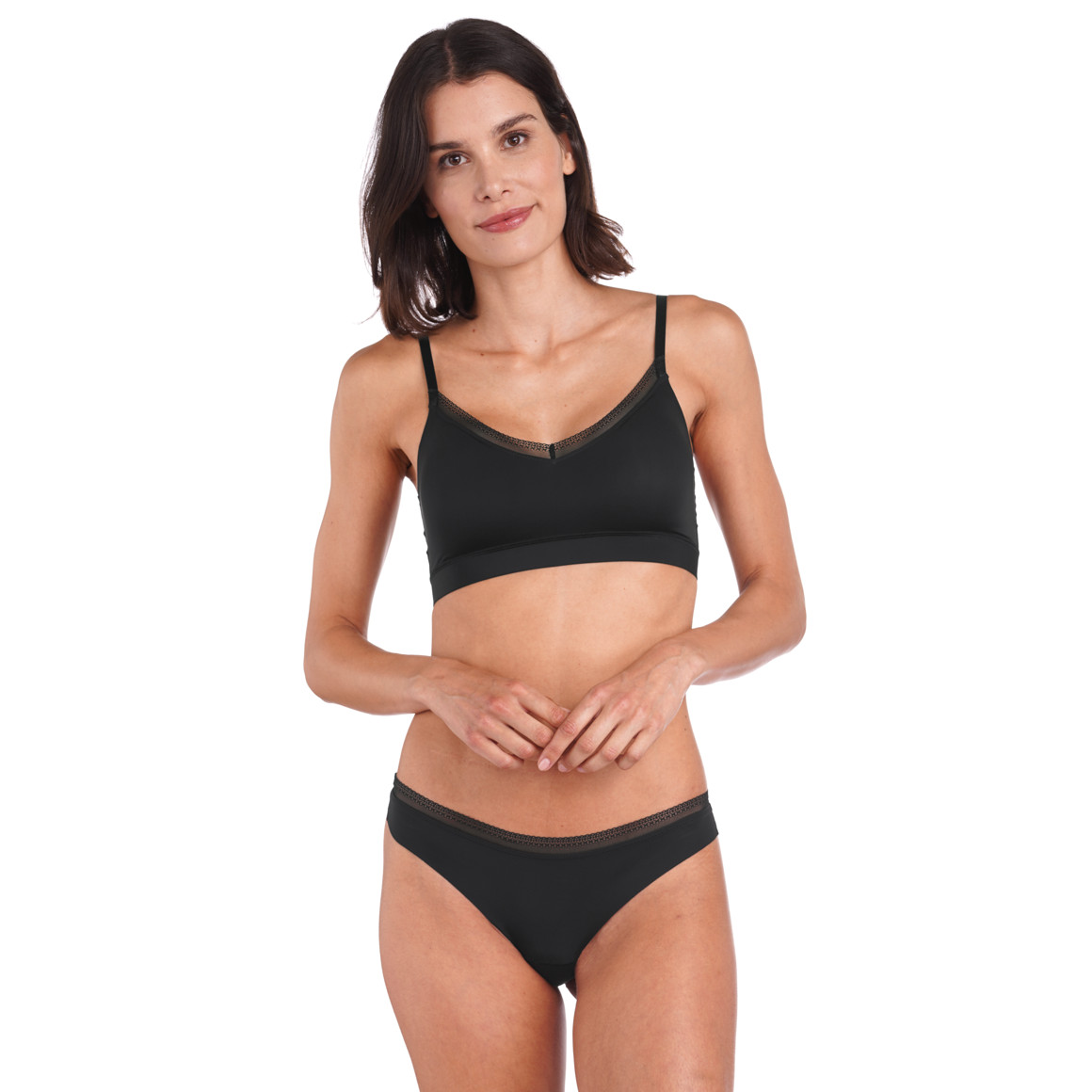 2 Damen Seamless-Strings mit Spitze