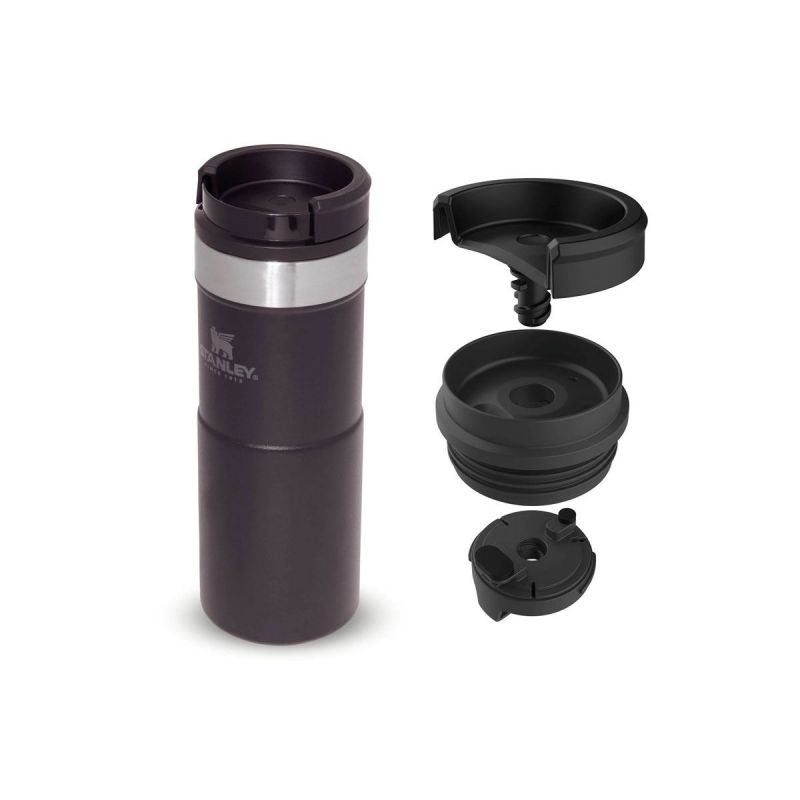 Thermo-Fahrradflasche, Stanley Classic Neverlake Travel Mug 12oz \/ 350ml Matte Black Pebble