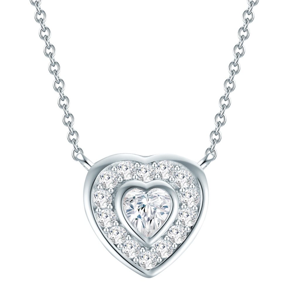 Rafaela Donata Chaîne Coeur Argent sterling Oxyde de zirconium (CZ) en Argent collier