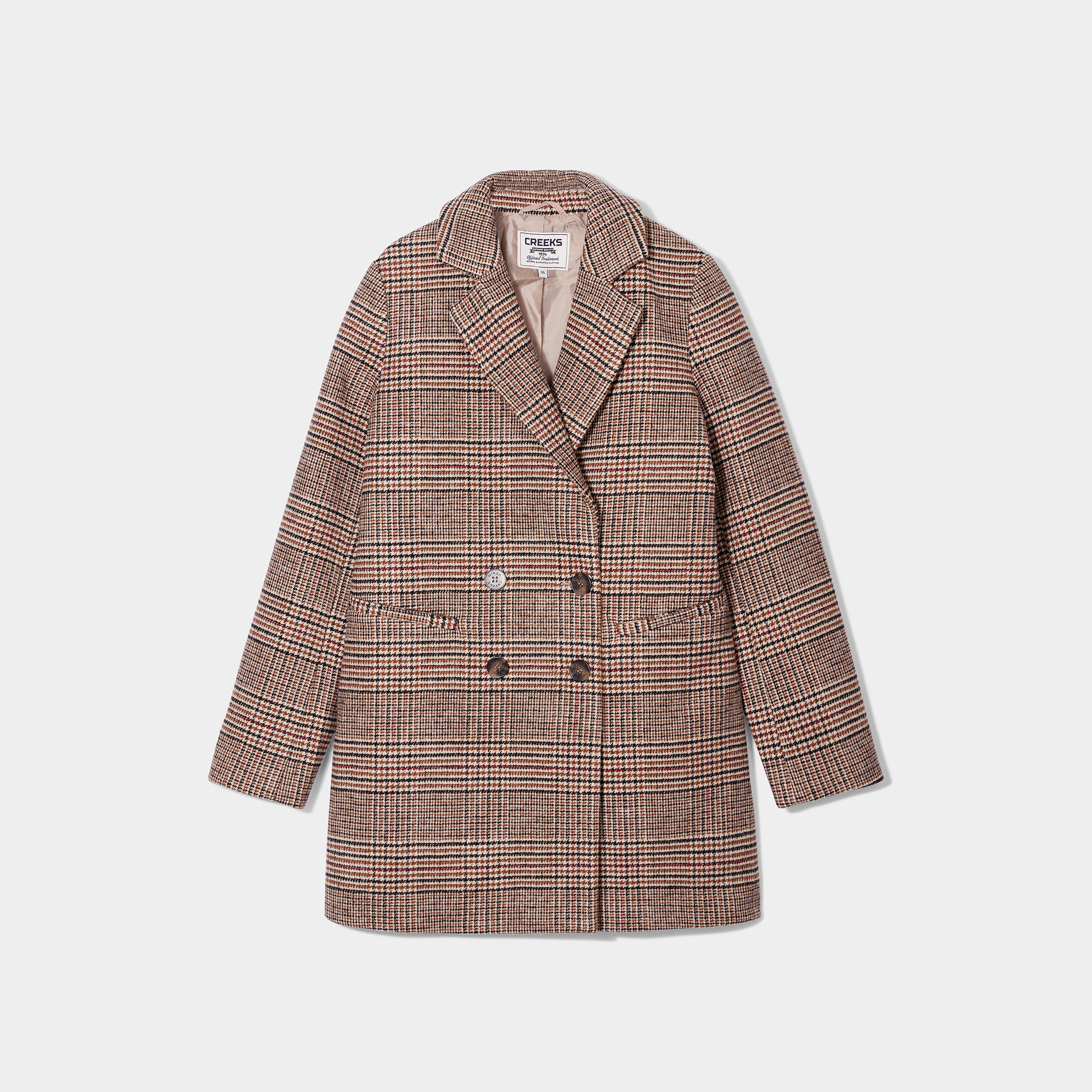 Manteau mi-long boutonnage croisé beige femme | La Halle