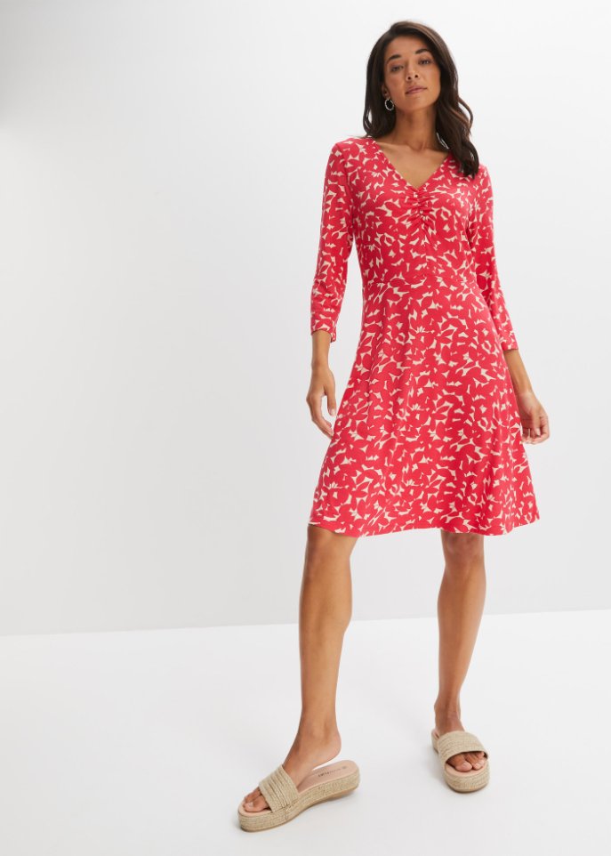 Jerseykleid mit Raffung