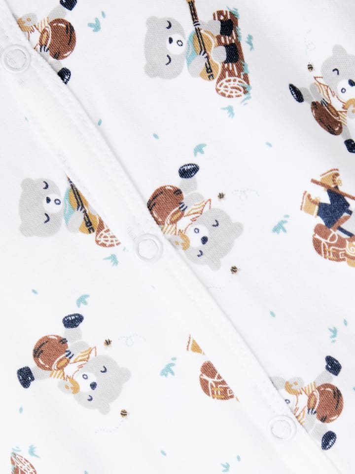 name it Baby Unisex 3er Pack Strampler mit Fuß Bärchen in Grau günstig kaufen