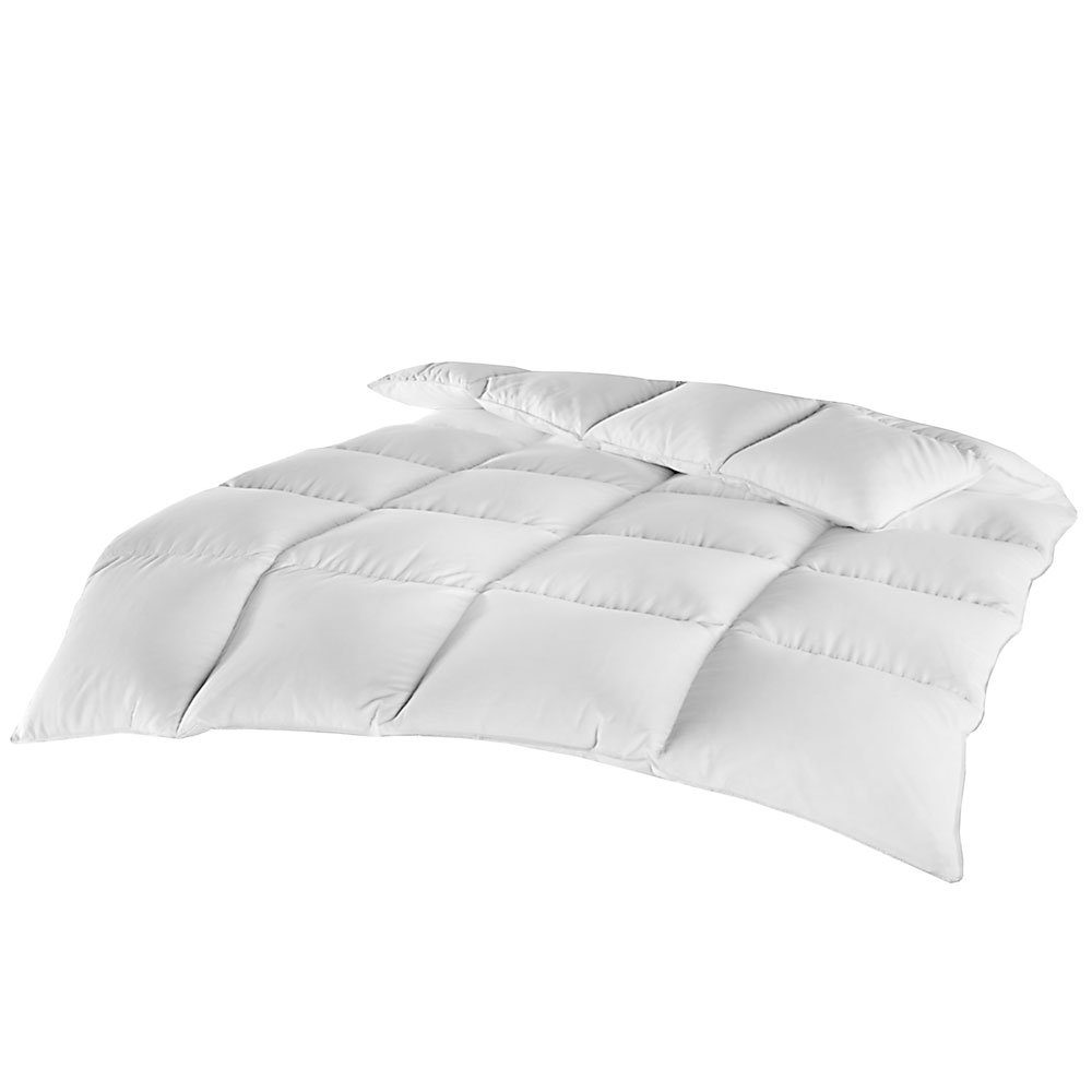 Feder-/Daunenbettdecke + Kopfkissen, Bettenset Comfort 4-Teilig 2x Bettdecke 135x200 & 2x Kopfkissen 80x80, DILUMA, Bettdecken Set mit Kopfkissen, MADE IN GERMANY