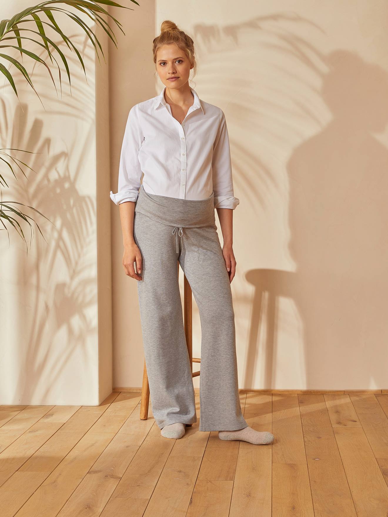 Pantalon yoga ultra doux grossesse et post-grossesse gris
