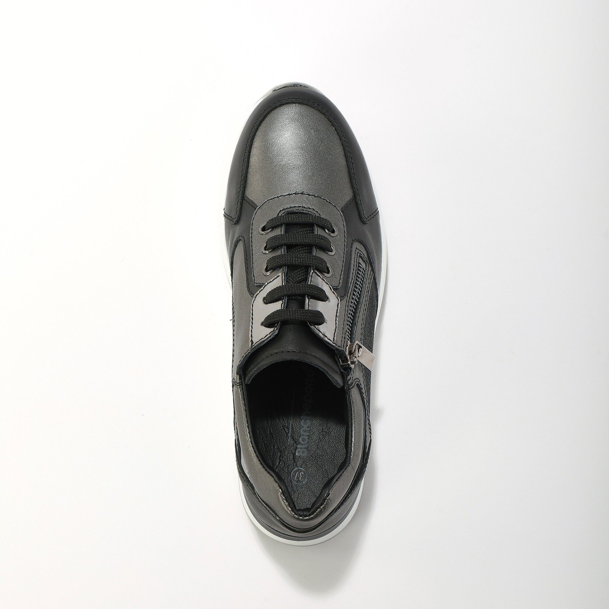 Sneakers compensées en cuir