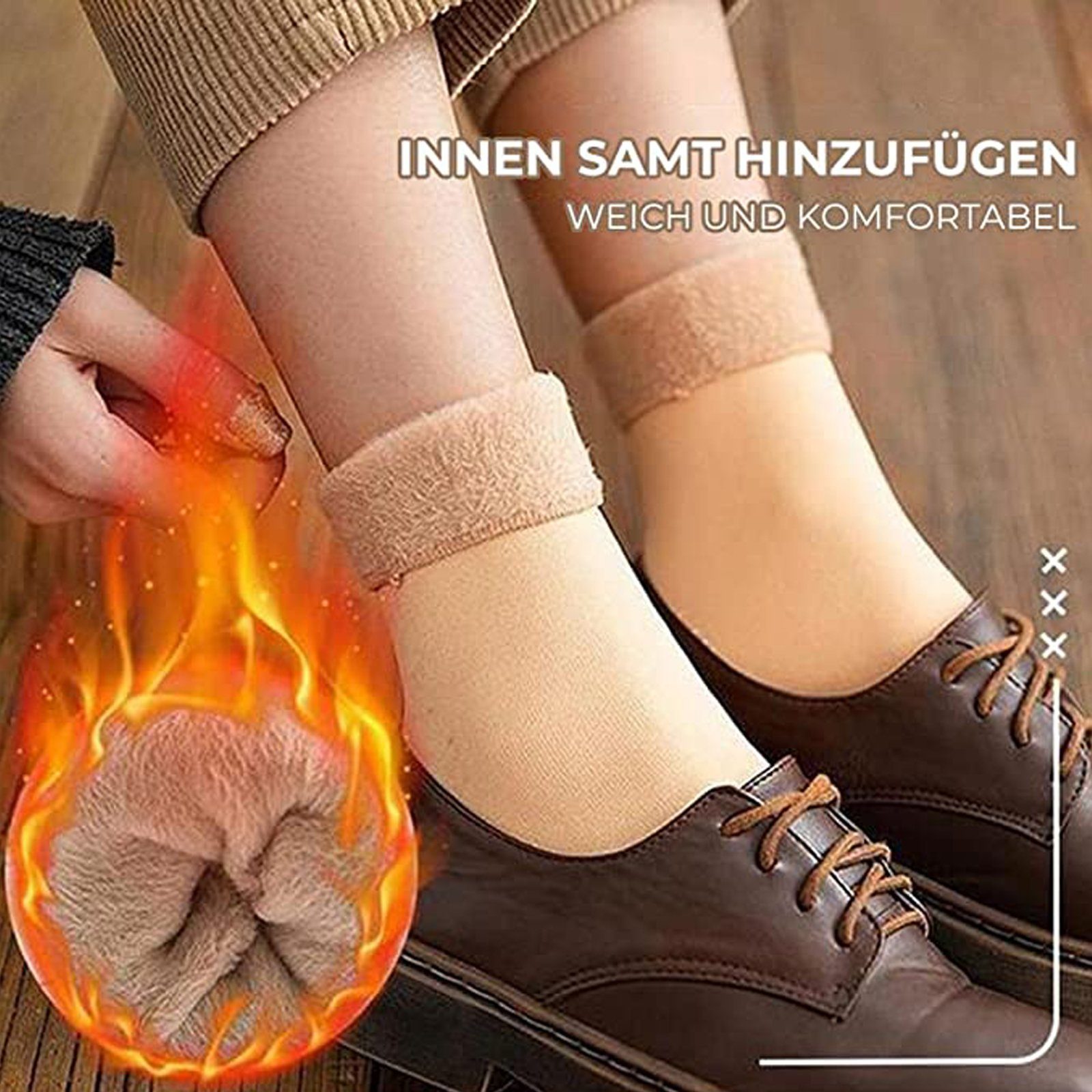 TOPMELON Thermosocken 2 Paar Thermosocken warme Winter Socken Schnee Socken