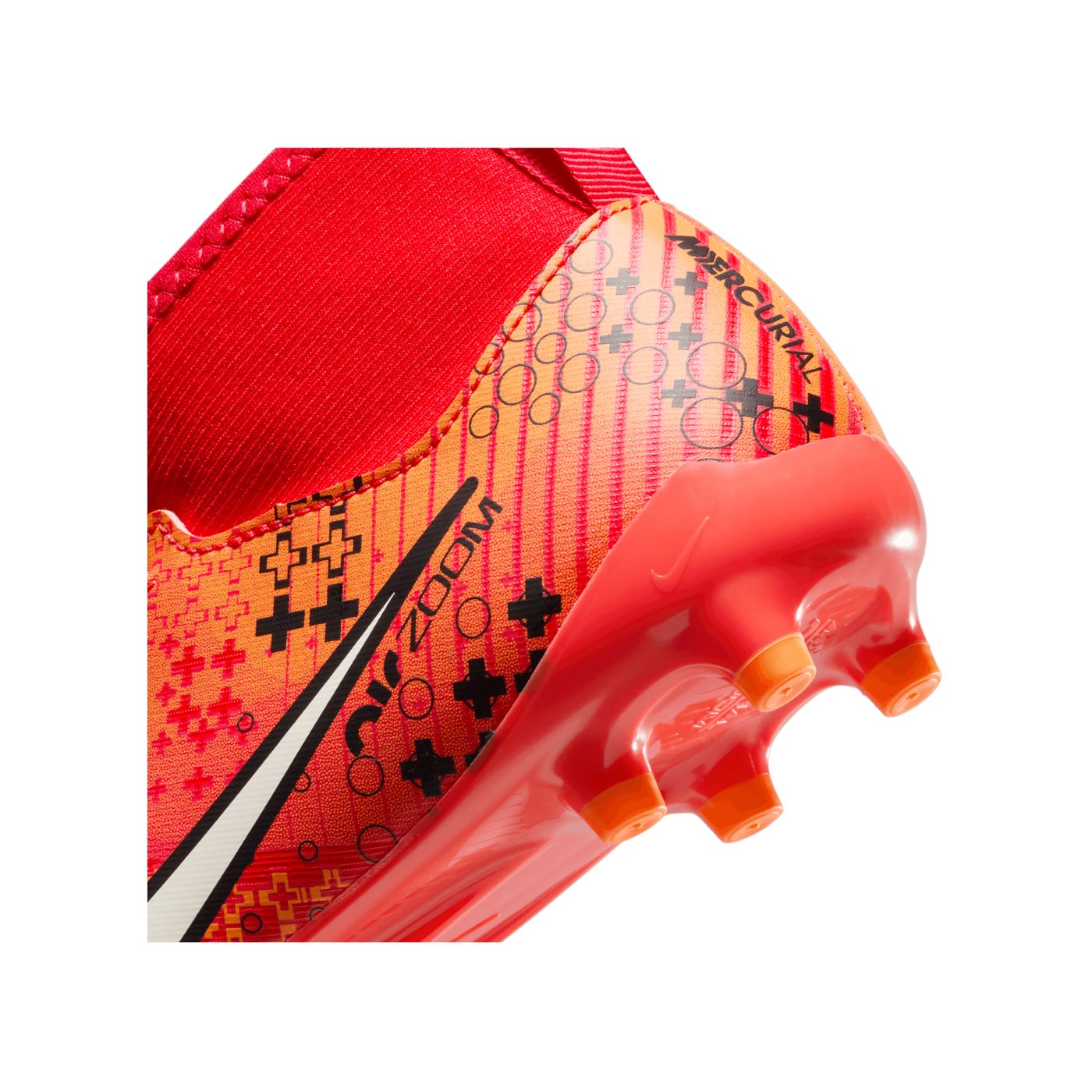 Nike Air Zoom Mercurial Superfly IX Academy FG Kids Rot Weiss Orange F600